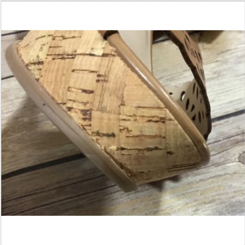 Franco Sarto Womens Leather Sandal Wedge Cork Heel - Picture 5 of 8